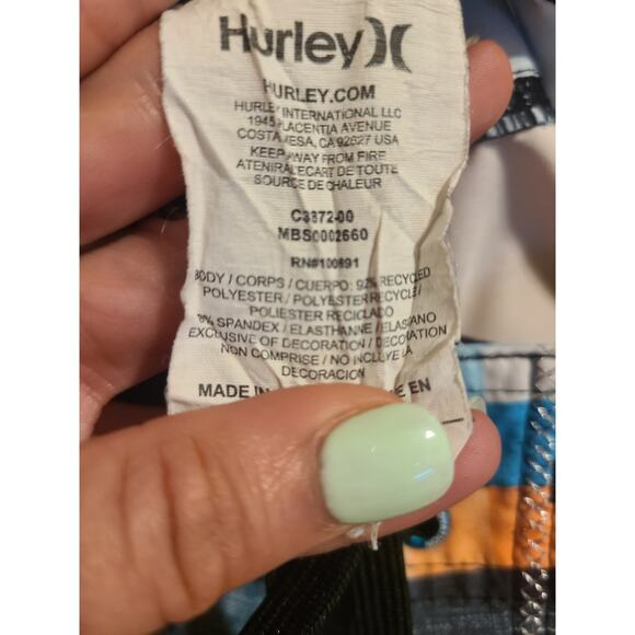 Hurley size 34 men's striped swimming trunks - Picture 5 of 9